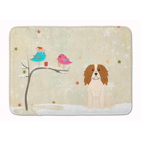 Carolines Treasures Christmas Presents Cavalier Spaniel Machine Washable Memory Foam Mat BB2530RUG